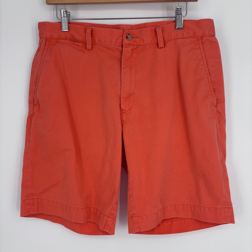 Polo Ralph Lauren Chino Shorts Men 33 Orange Classic Fit 9" Inseam Preppy Summer